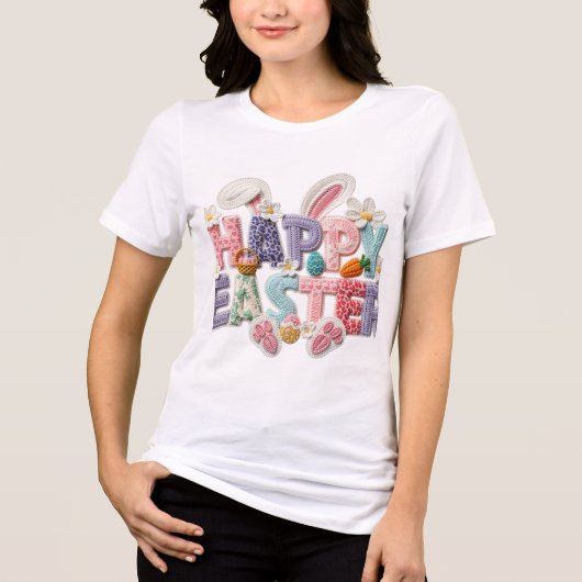 Frohe Ostern "Latch Garn" Tri-Blend Shirt (Vorderseite)