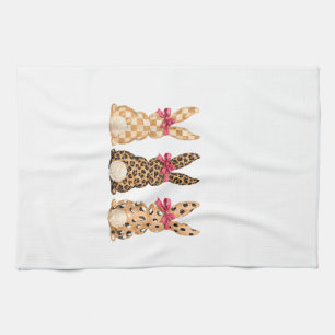 Frohe Ostern Leopard Bunny Coquette Schleife Mädch Geschirrtuch