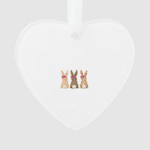 Frohe Ostern Leopard Bunny Coquette Schleife Mädch Ornament
