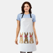 Frohe Ostern Leopard Bunny Coquette Schleife Mädch Schürze (Getragen)