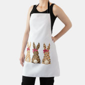Frohe Ostern Leopard Bunny Coquette Schleife Mädch Schürze (InSitu)