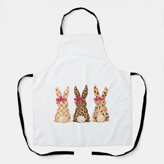 Frohe Ostern Leopard Bunny Coquette Schleife Mädch Schürze (Vorderseite)