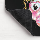 Frohe Ostern Leopard Coquette Schleife Hase Bläst  Mousepad (Ecke)