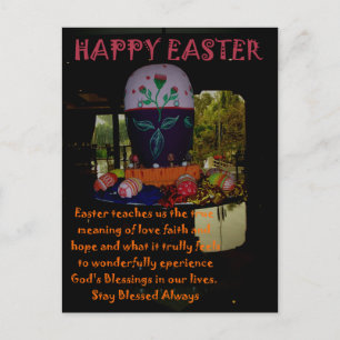 Frohe Ostern Liebe Glaube und Hoffnung Wünsche Feiertagspostkarte