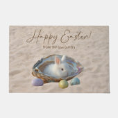 Frohe Ostern Lowcountry Austernschale und Hase Fußmatte (Vorderseite)