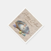 Frohe Ostern Lowcountry Austernschale und Hase Serviette (Ecke)