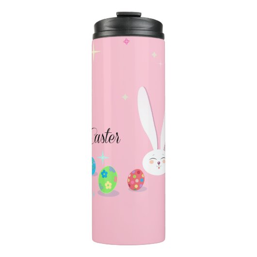 Frohe Ostern Lustiger Hase Thermosbecher (Vorderseite)