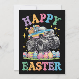 Frohe Ostern Lustiger Monster Truck zerdrückt Eier Einladung