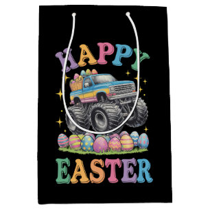 Frohe Ostern Lustiger Monster Truck zerdrückt Eier Mittlere Geschenktüte