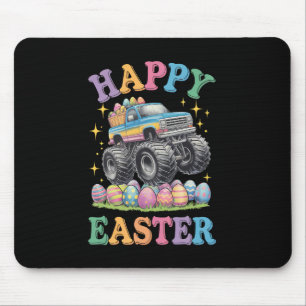Frohe Ostern Lustiger Monster Truck zerdrückt Eier Mousepad