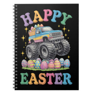 Frohe Ostern Lustiger Monster Truck zerdrückt Eier Notizblock