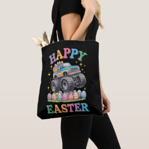 Frohe Ostern Lustiger Monster Truck zerdrückt Eier Tasche