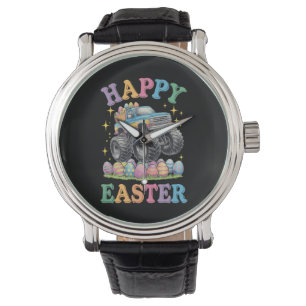 Frohe Ostern Lustiger Monster Truck zerquetscht Ei Armbanduhr