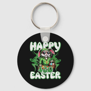 Frohe Ostern Lustiger rauchender Osterhase Männer Schlüsselanhänger
