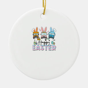 Frohe Ostern Lustiger Schulbusfahrer Leben Happ Keramik Ornament