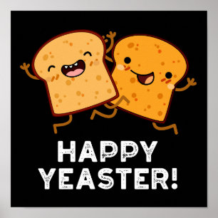 Frohe Ostern Lustiges Brot Wortspiel Dunkler Hinte Poster