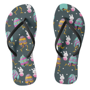 Frohe Ostern - Lustiges Hase-Wunsch-Muster Badesandalen
