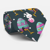 Frohe Ostern - Lustiges Osterhasen-Wunschmuster Krawatte (Gerollt)