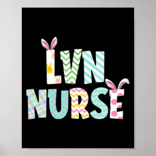 Frohe Ostern Lvn Krankenschwester Süße Hasenohren Poster