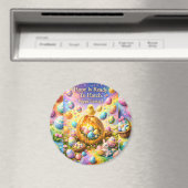 Frohe Ostern, magisches Küken und Osterhasendekor Magnet (In Situ (Geschirrspüler))