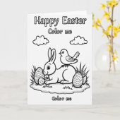 Frohe Ostern - Mal-mich-Karte Karte (Gelbe Blume)