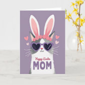 Frohe Ostern Mama Katzenkarte Karte (Gelbe Blume)