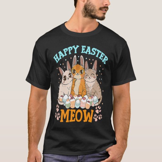 Frohe Ostern Mau Katze T-Shirt (Vorderseite)