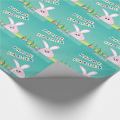 Frohe Ostern mit Bunny & Eggs Personalisiert Geschenkpapier (Ecke)