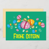 Frohe Ostern mit bunten Eiern Feiertagskarte (Vorne/Hinten)