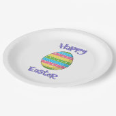 Frohe Ostern mit Ei Pappteller (Schrägansicht)