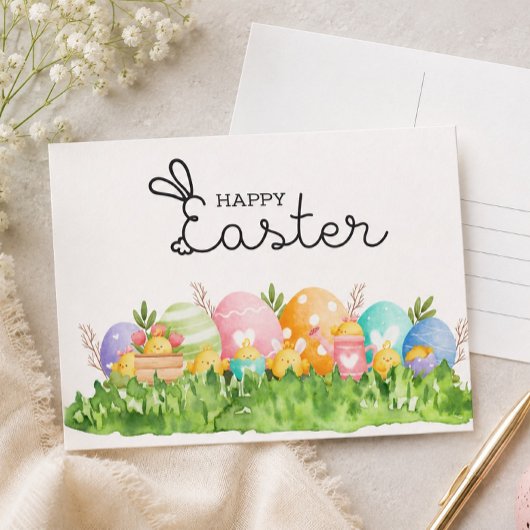 Frohe Ostern mit Eiern Postkarte
