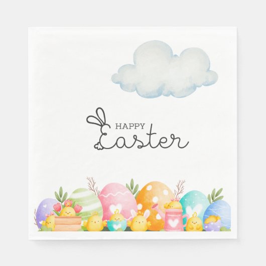 Frohe Ostern mit Eiern Postkarte Serviette (Vorderseite)