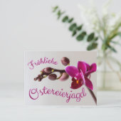 Frohe Ostern mit fröhlicher Ostereierjagd! Postkarte (Stehend Vorderseite)