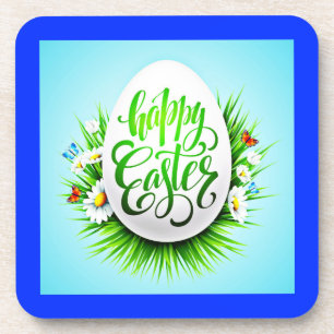 Frohe Ostern mit Frühlingsblumen-23180 Getränkeuntersetzer