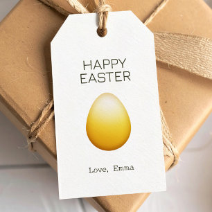 Frohe Ostern mit goldenem Ei Geschenkanhänger