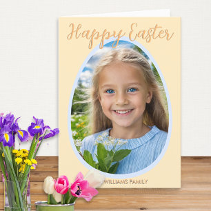 Frohe Ostern mit individuellem Foto Feiertagskarte
