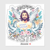 Frohe Ostern mit Jesus Aufkleber (Blatt)