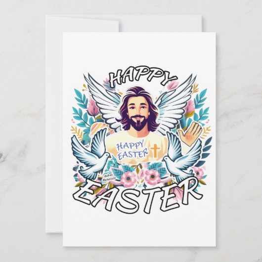 Frohe Ostern mit Jesus Feiertagskarte (Vorderseite)