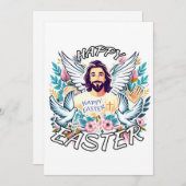 Frohe Ostern mit Jesus Feiertagskarte (Vorne/Hinten)