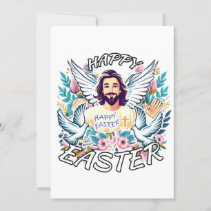Frohe Ostern mit Jesus Feiertagskarte