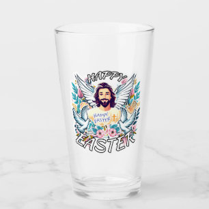 Frohe Ostern mit Jesus Glas