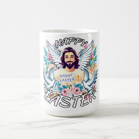 Frohe Ostern mit Jesus Kaffeetasse (Mittel)