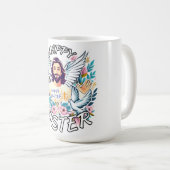 Frohe Ostern mit Jesus Kaffeetasse (VorderseiteRechts)