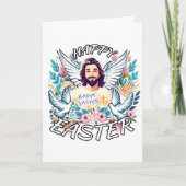 Frohe Ostern mit Jesus Karte (Vorderseite)