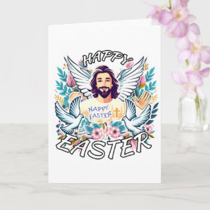 Frohe Ostern mit Jesus Karte