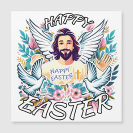 Frohe Ostern mit Jesus Magnetkarte