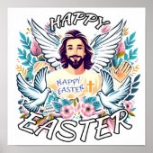 Frohe Ostern mit Jesus Poster (Vorne)