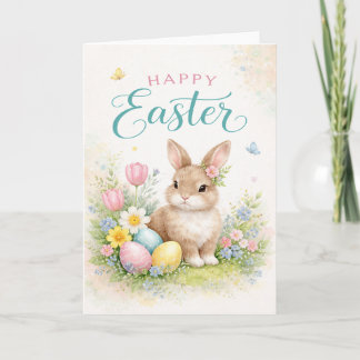 Frohe Ostern - mit jungem Kaninchen Karte