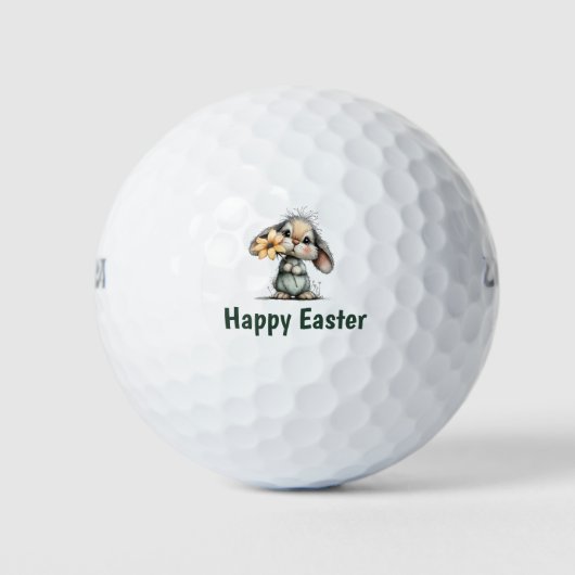 Frohe Ostern mit Kaninchen-Häschen Golfbällen Golfball (Vorderseite)