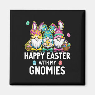 Frohe Ostern mit meinen Gnomen Mädchen Kinder Frau Magnet